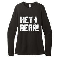 Hey Bear! Funny Hiking Outdoors Black Grizzly Bear Survival Womens CVC Long Sleeve Shirt