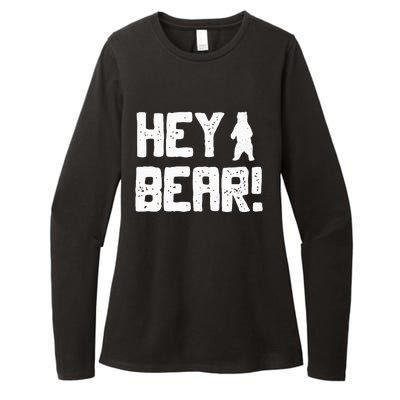 Hey Bear! Funny Hiking Outdoors Black Grizzly Bear Survival Womens CVC Long Sleeve Shirt