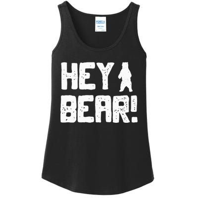 Hey Bear! Funny Hiking Outdoors Black Grizzly Bear Survival Ladies Essential Tank