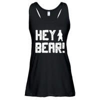 Hey Bear! Funny Hiking Outdoors Black Grizzly Bear Survival Ladies Essential Flowy Tank