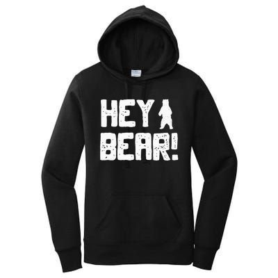 Hey Bear! Funny Hiking Outdoors Black Grizzly Bear Survival Women's Pullover Hoodie