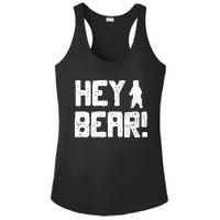 Hey Bear! Funny Hiking Outdoors Black Grizzly Bear Survival Ladies PosiCharge Competitor Racerback Tank