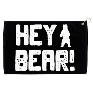 Hey Bear! Funny Hiking Outdoors Black Grizzly Bear Survival Grommeted Golf Towel