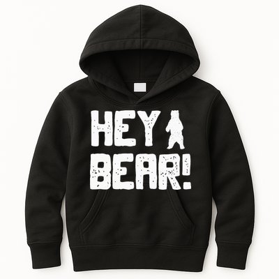 Hey Bear! Funny Hiking Outdoors Black Grizzly Bear Survival Kids Hoodie
