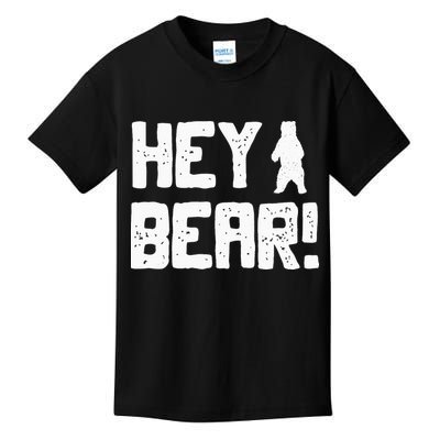 Hey Bear! Funny Hiking Outdoors Black Grizzly Bear Survival Kids T-Shirt