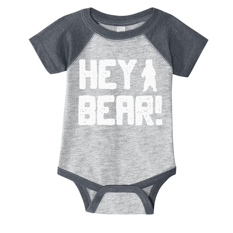 Hey Bear! Funny Hiking Outdoors Black Grizzly Bear Survival Infant Baby Jersey Bodysuit