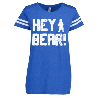 Hey Bear! Funny Hiking Outdoors Black Grizzly Bear Survival Enza Ladies Jersey Football T-Shirt