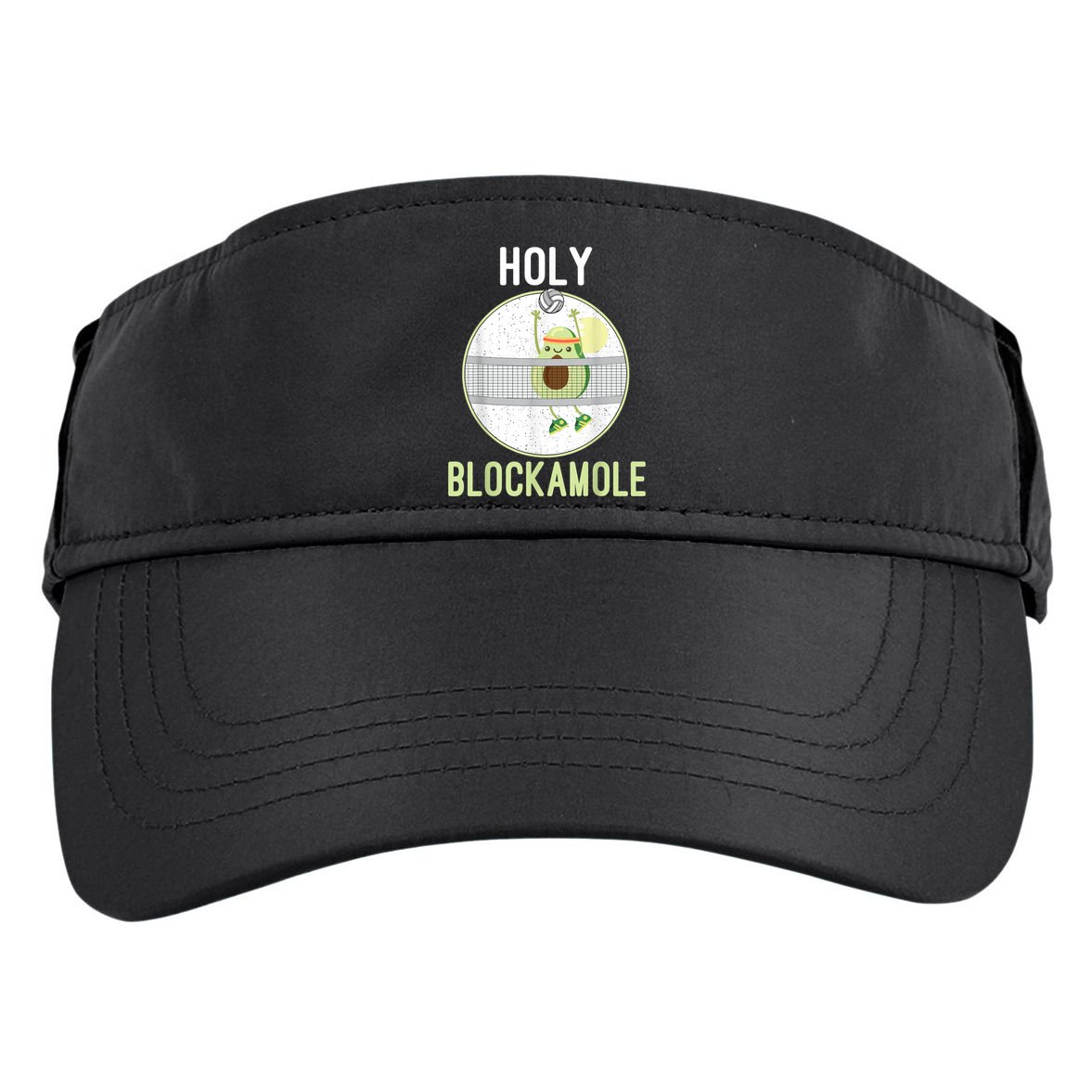 Holy Blockamole Funny Volleyball Block Avocado N Girls Adult Drive Performance Visor