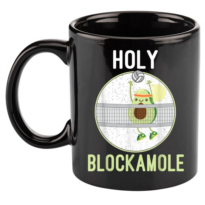 Holy Blockamole Funny Volleyball Block Avocado N Girls 11oz C Handle Ceramic Mug