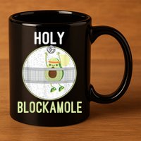 Holy Blockamole Funny Volleyball Block Avocado N Girls 11oz C Handle Ceramic Mug