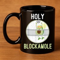 Holy Blockamole Funny Volleyball Block Avocado N Girls 11oz C Handle Ceramic Mug