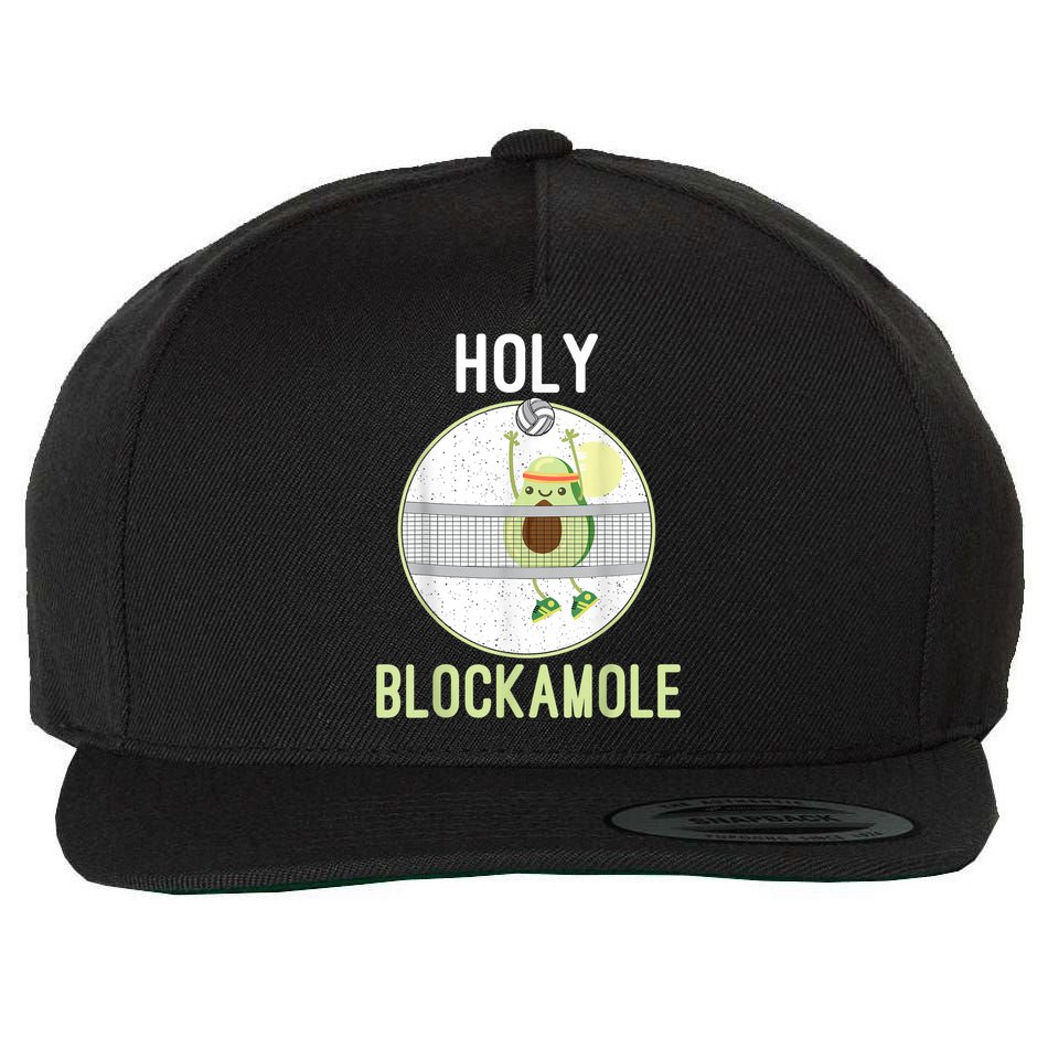 Holy Blockamole Funny Volleyball Block Avocado N Girls Wool Snapback Cap