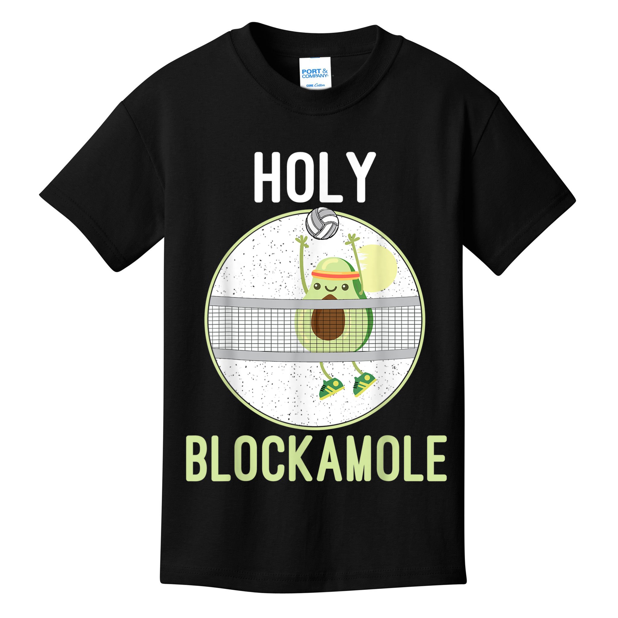 Holy Blockamole Funny Volleyball Block Avocado N Girls Kids T-Shirt