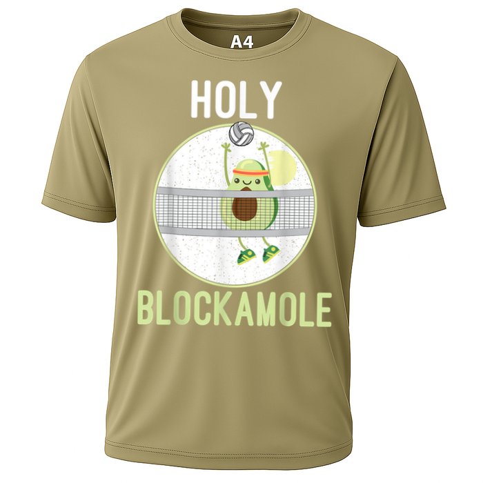 Holy Blockamole Funny Volleyball Block Avocado N Girls Cooling Performance Crew T-Shirt