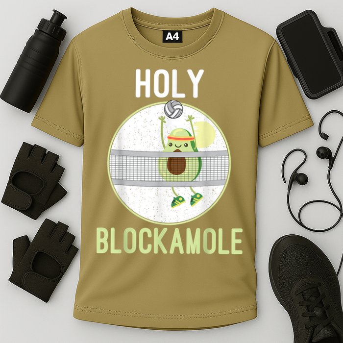 Holy Blockamole Funny Volleyball Block Avocado N Girls Cooling Performance Crew T-Shirt