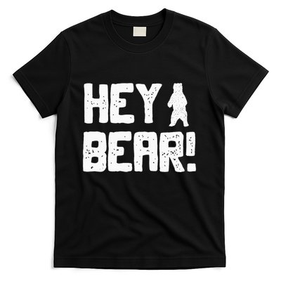 Hey Bear! Funny Hiking Outdoors Black Grizzly Bear Survival T-Shirt