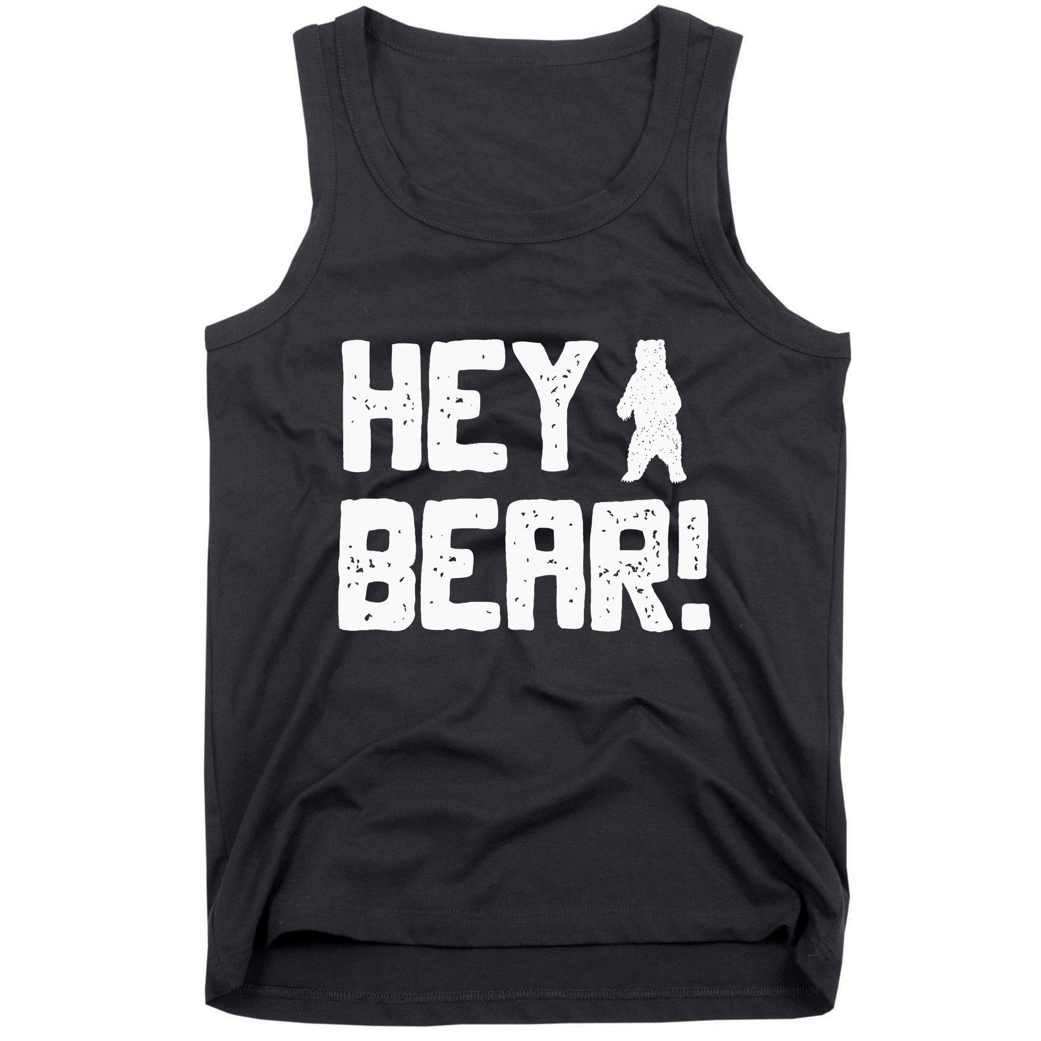 Hey Bear! Funny Hiking Outdoors Black Grizzly Bear Survival Tank Top