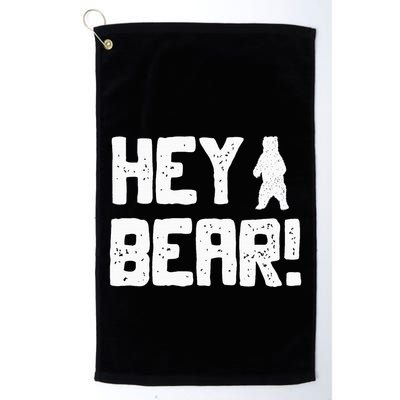 Hey Bear! Funny Hiking Outdoors Black Grizzly Bear Survival Golf Towel