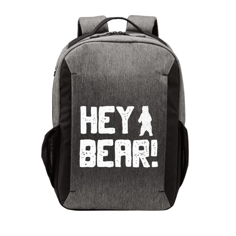 Hey Bear! Funny Hiking Outdoors Black Grizzly Bear Survival Vector Backpack