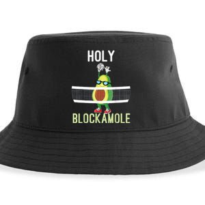 Holy Blockamole Funny Volleyball Block Avocado Sustainable Bucket Hat