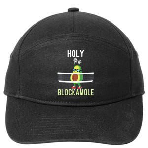 Holy Blockamole Funny Volleyball Block Avocado 7-Panel Snapback Hat