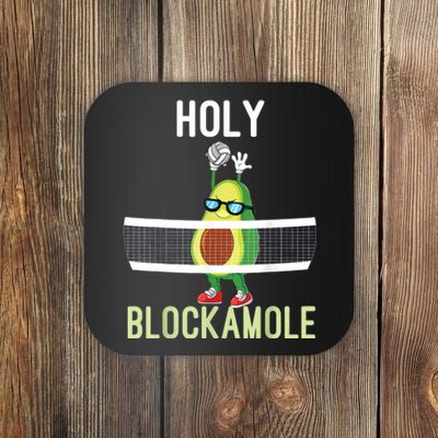 Holy Blockamole Funny Volleyball Block Avocado Coaster