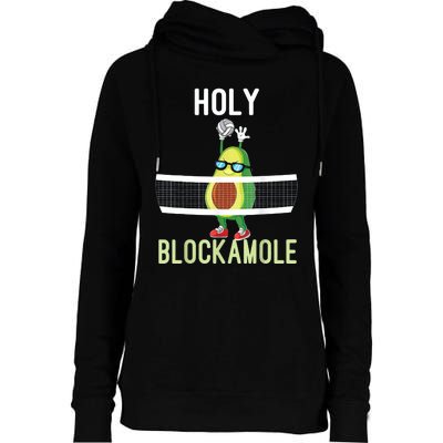 Holy Blockamole Funny Volleyball Block Avocado Womens Funnel Neck Pullover Hood