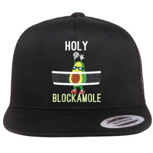 Holy Blockamole Funny Volleyball Block Avocado Flat Bill Trucker Hat