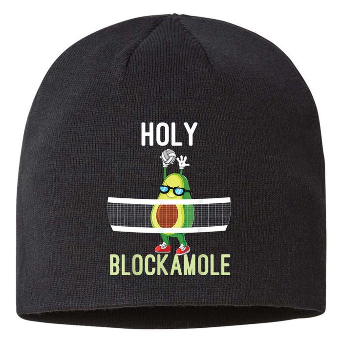 Holy Blockamole Funny Volleyball Block Avocado Sustainable Beanie