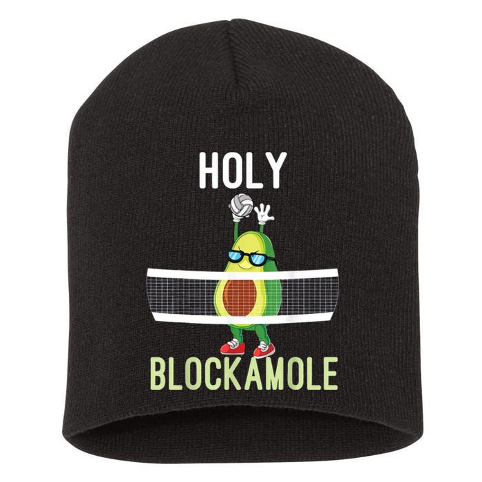 Holy Blockamole Funny Volleyball Block Avocado Short Acrylic Beanie