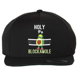 Holy Blockamole Funny Volleyball Block Avocado Wool Snapback Cap