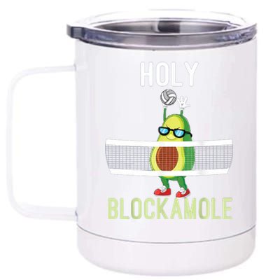 Holy Blockamole Funny Volleyball Block Avocado 12 oz Stainless Steel Tumbler Cup