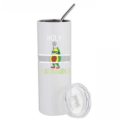 Holy Blockamole Funny Volleyball Block Avocado Stainless Steel Tumbler