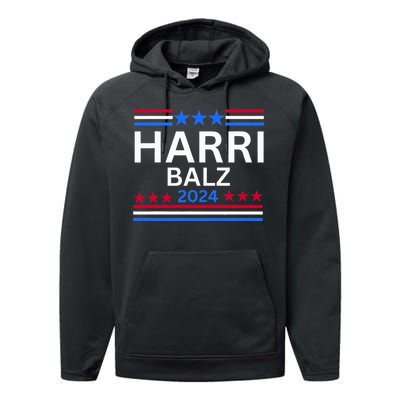 Harri Balz Funny Election Anti Harris Trump Performance Fleece Hoodie