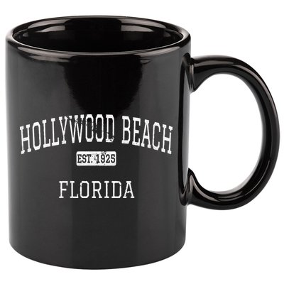 Hollywood Beach Florida FL Vintage 11oz C Handle Ceramic Mug