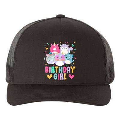 Happy Birthday Girl Squish Squad Mallow Cute Yupoong Adult 5-Panel Trucker Hat