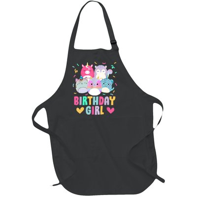 Happy Birthday Girl Squish Squad Mallow Cute Full-Length Apron With Pockets