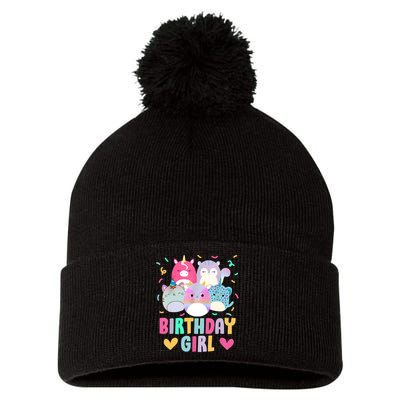 Happy Birthday Girl Squish Squad Mallow Cute Pom Pom 12in Knit Beanie