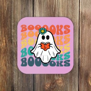 Halloween Books Ghost Retro Groovy Costume Wo Girl Coaster