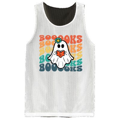 Halloween Books Ghost Retro Groovy Costume Wo Girl Mesh Reversible Basketball Jersey Tank