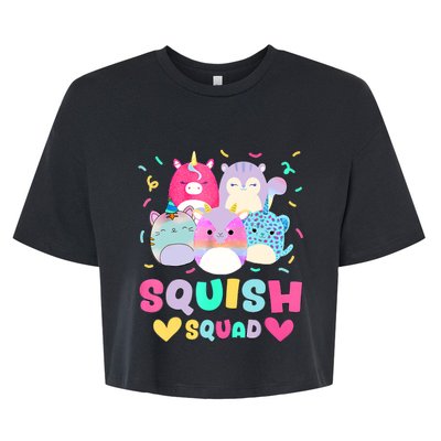 Happy Birthday Girl Squish Squad Mallow Bella+Canvas Jersey Crop Tee