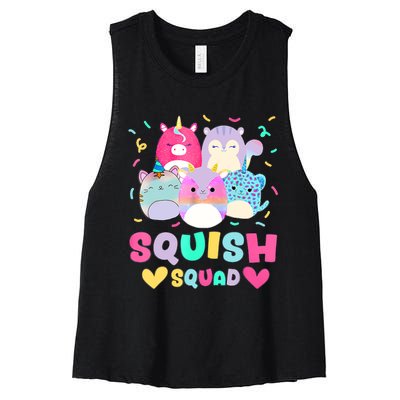 Happy Birthday Girl Squish Squad Mallow Women's Racerback Cropped Tank