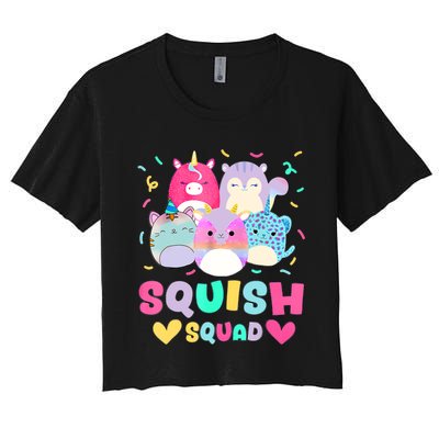 Happy Birthday Girl Squish Squad Mallow Women's Crop Top Tee