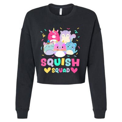 Happy Birthday Girl Squish Squad Mallow Cropped Pullover Crew