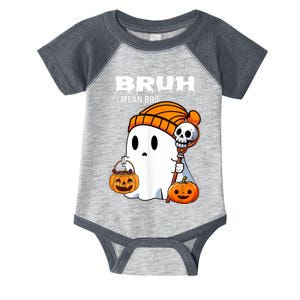 Halloween Bruh Ghost Boo Skull Pumpkin Infant Baby Jersey Bodysuit