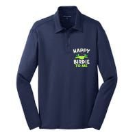 Happy Birdie Golfer Funny Golf Birthday Gift Silk Touch Performance Long Sleeve Polo