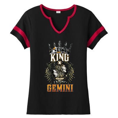 Happy Birthday Gemini King Black King Zodiac Birthday Ladies Halftime Notch Neck Tee