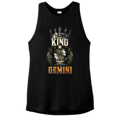 Happy Birthday Gemini King Black King Zodiac Birthday Ladies PosiCharge Tri-Blend Wicking Tank