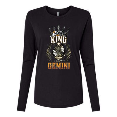 Happy Birthday Gemini King Black King Zodiac Birthday Womens Cotton Relaxed Long Sleeve T-Shirt