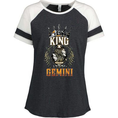 Happy Birthday Gemini King Black King Zodiac Birthday Enza Ladies Jersey Colorblock Tee